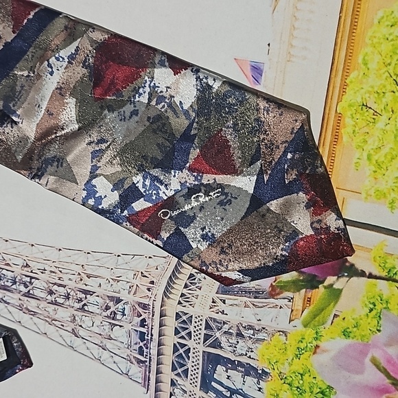 Oscar De La Renta Studio‎ Polyester Silk Blend Tie - Picture 1 of 6